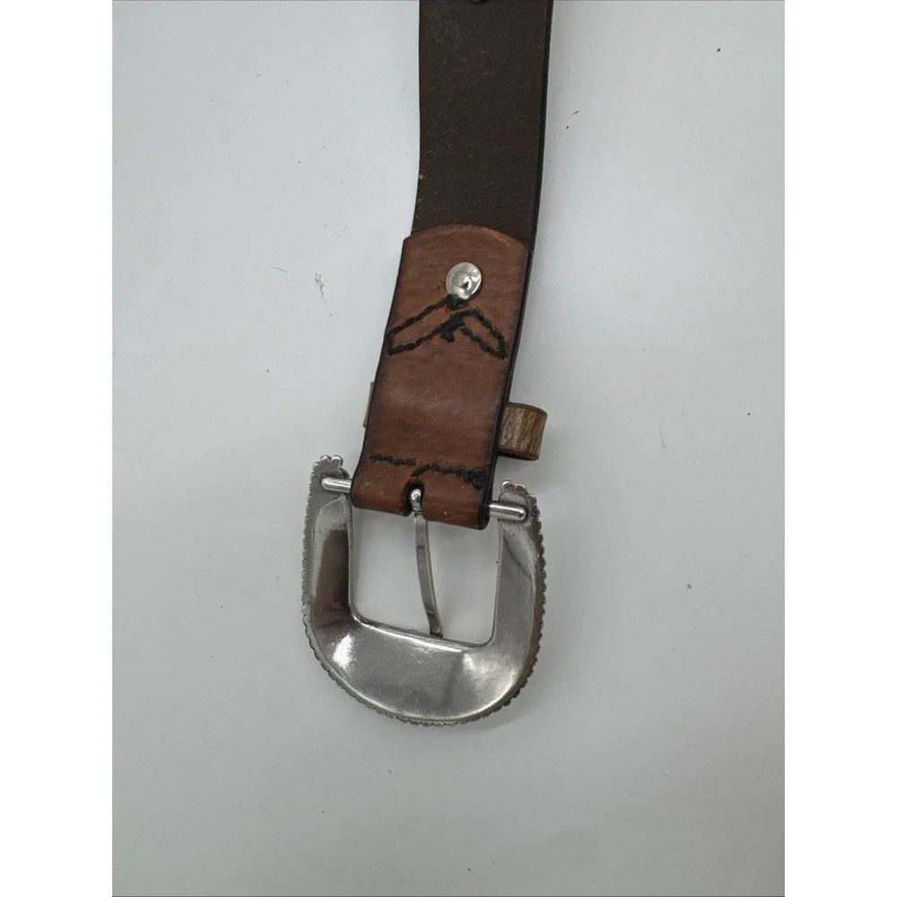 MEN'S WESTERN CONCHO LEATHER BELT. COWBOY RODEO SUEDE CONCHO LEATHER BELT 34
